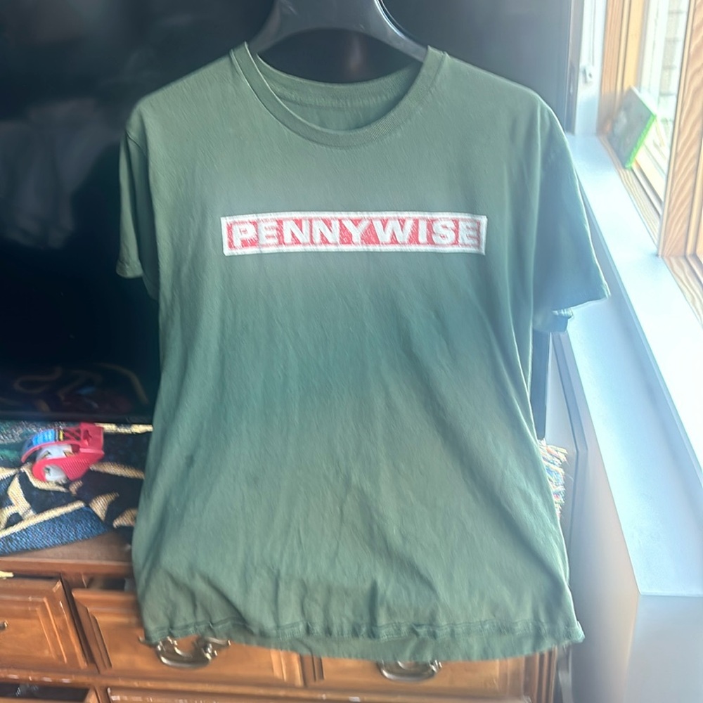 Pennywise Tee, 90s Punk Band, Green, Size Large